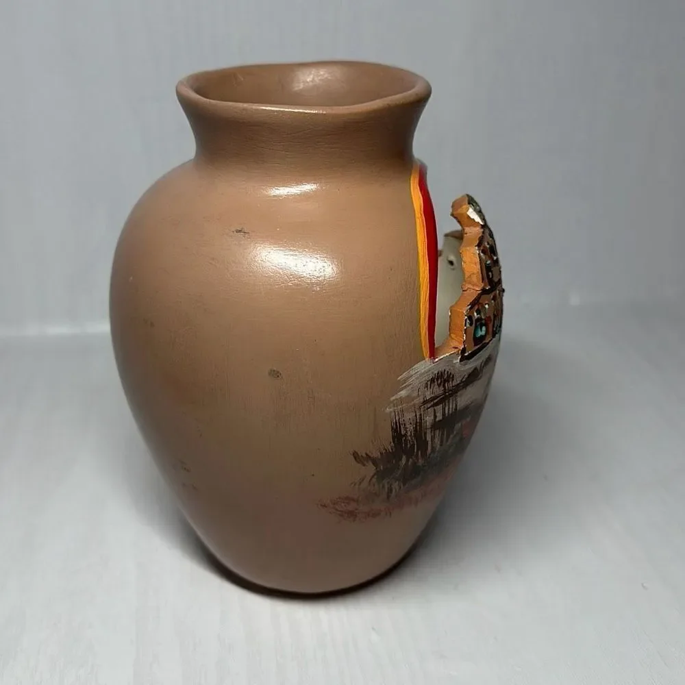 Handmade Hand Painted Vase From New Mexico‎ 1980
